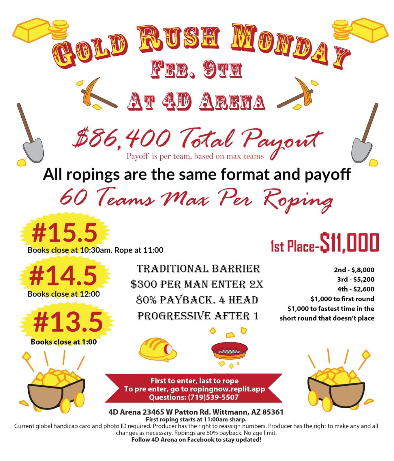 Wittmann, AZ-4D Arena-Gold Rush Monday flyer