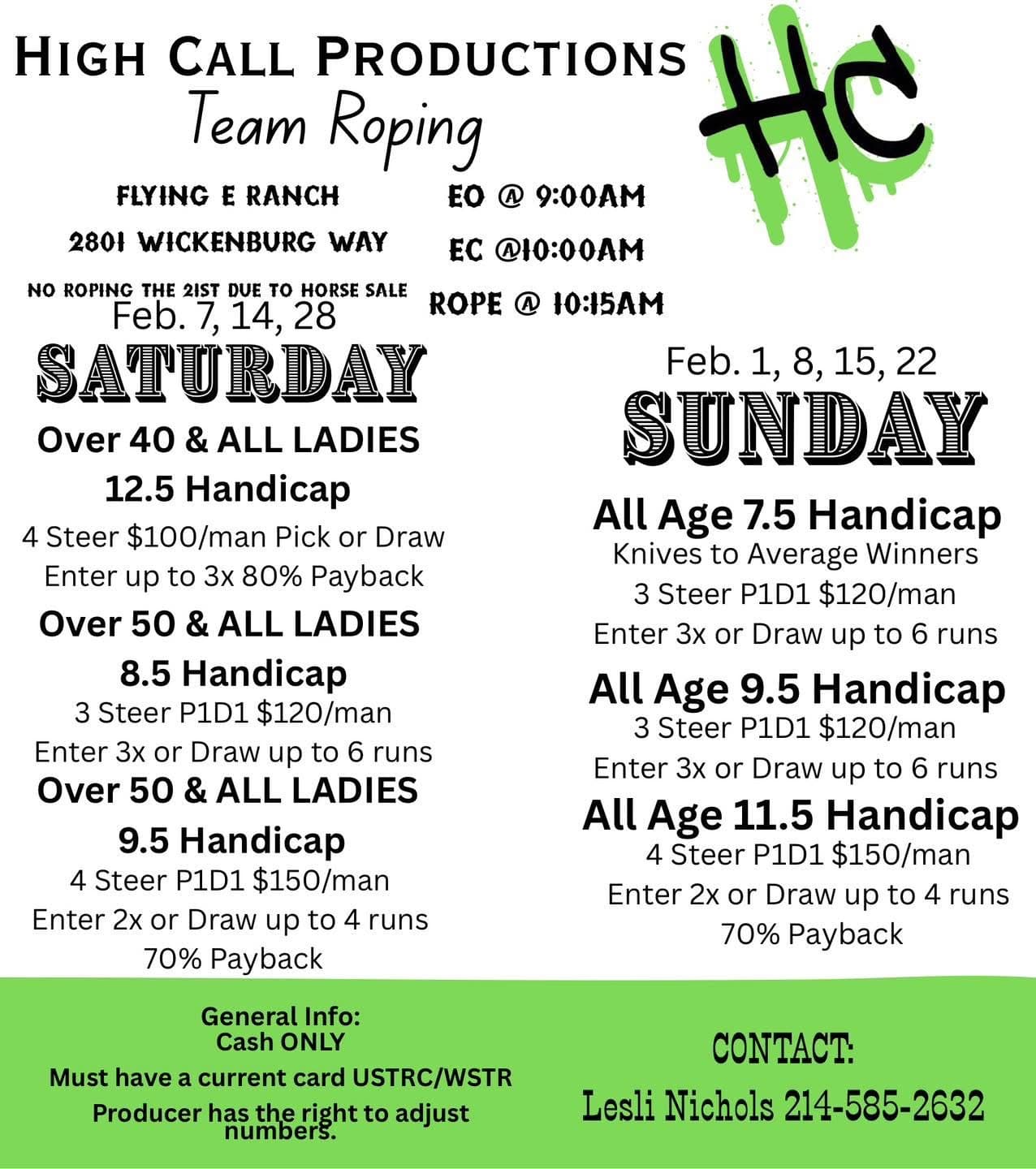 Wickenburg, AZ-High Call Productions flyer