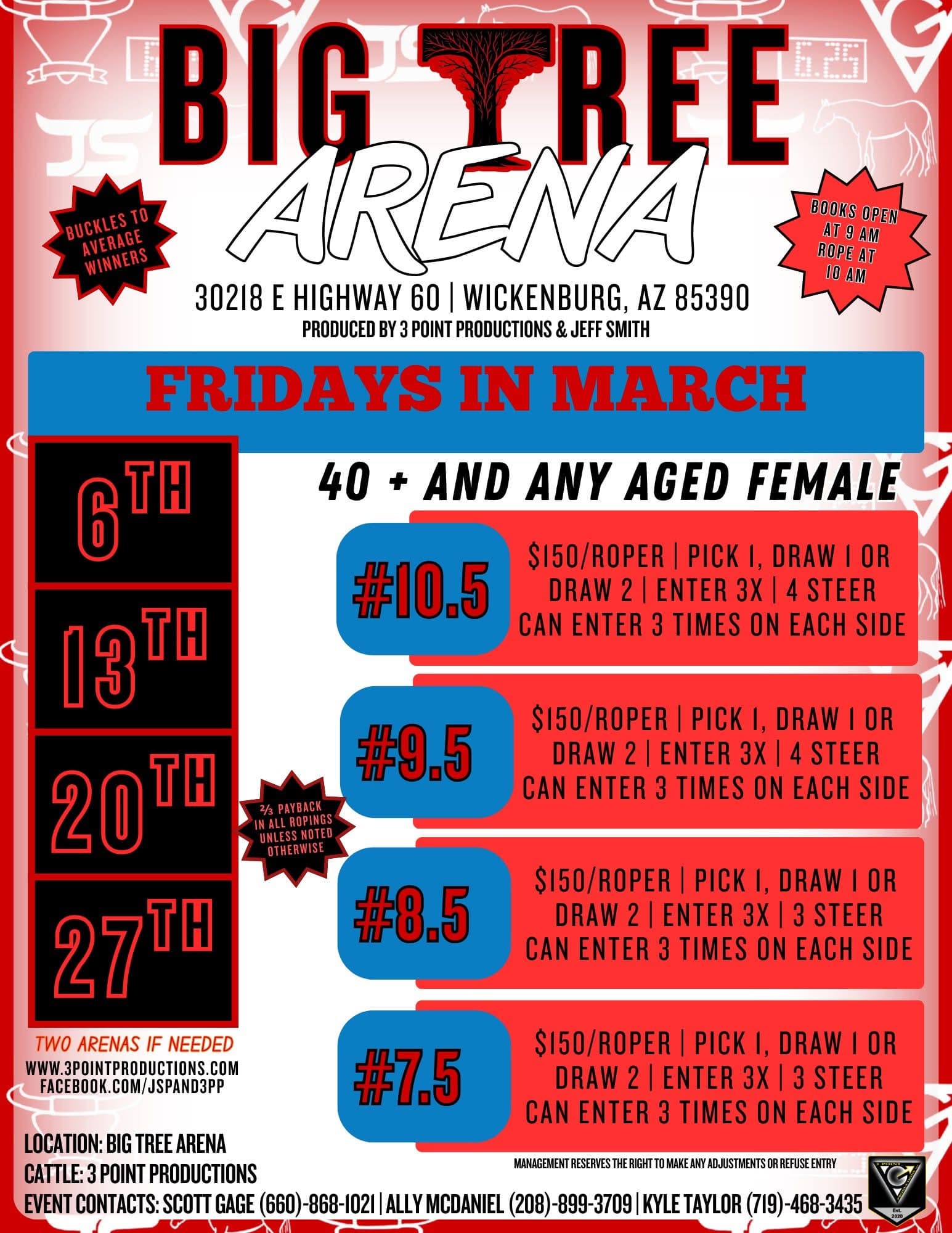 Wickenburg, AZ-Big Tree Arena-Fridays flyer