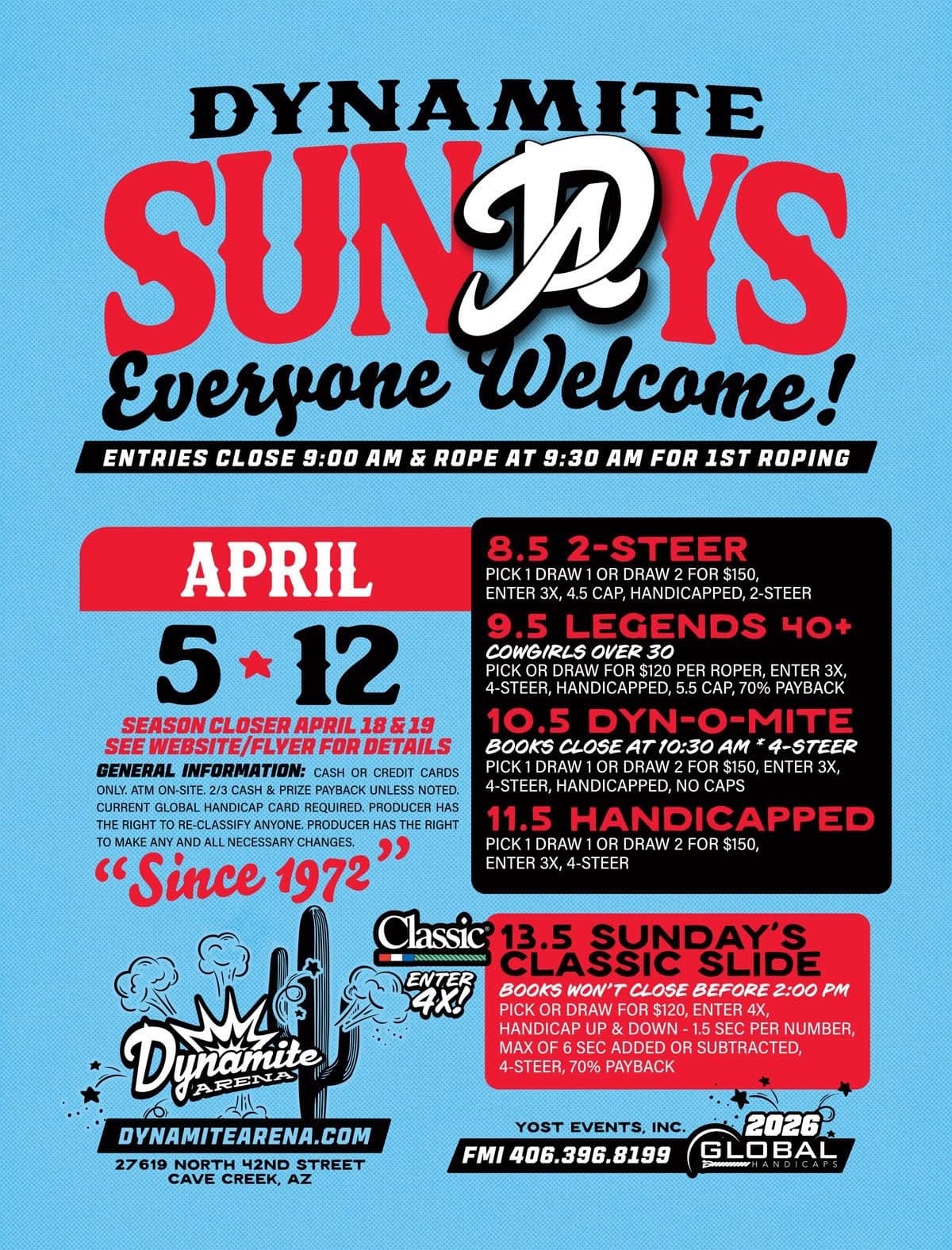 Cave Creek, AZ-Dynamite Arena-Sundays  flyer