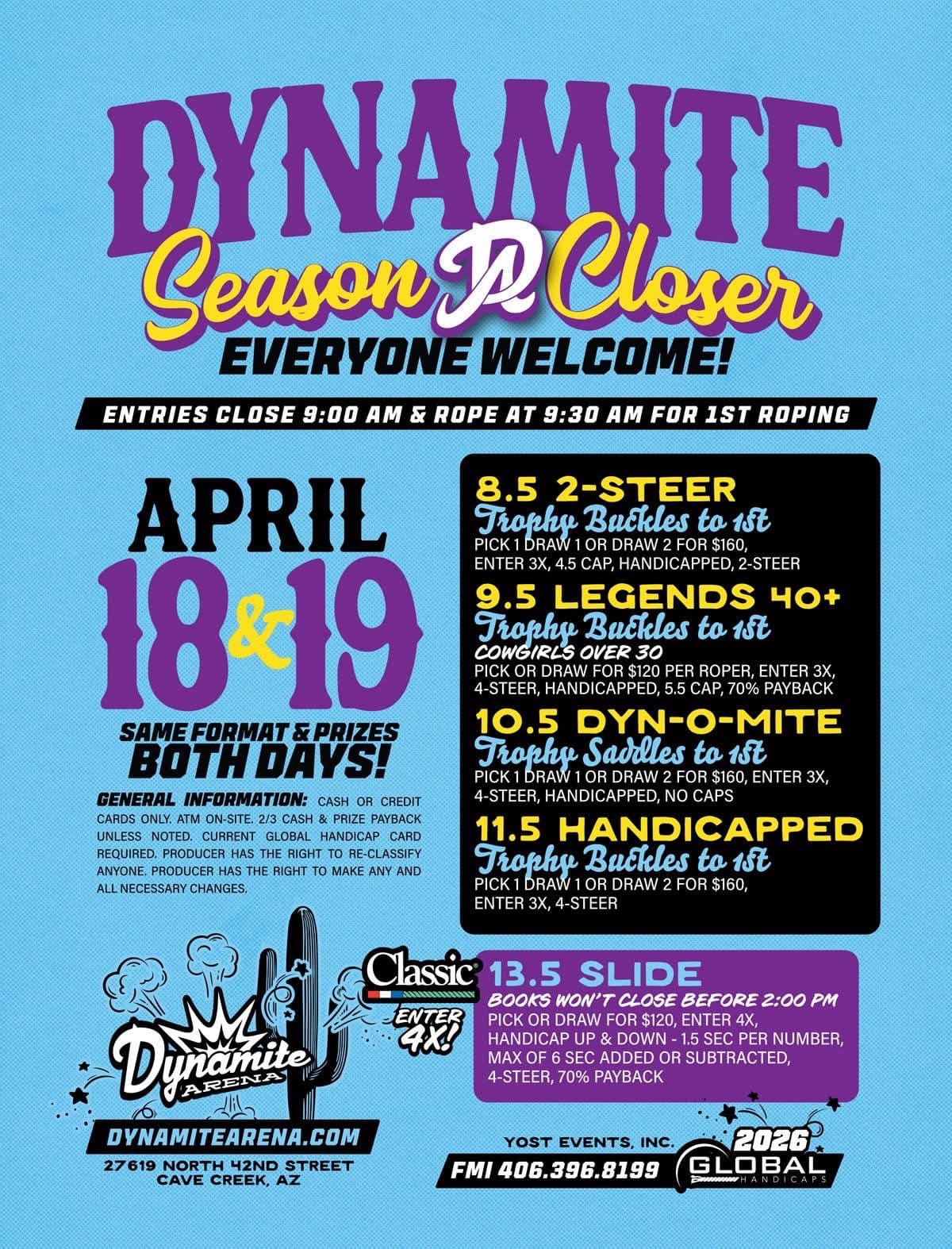 Cave Creek, AZ-Dynamite Arena-Season Closer flyer