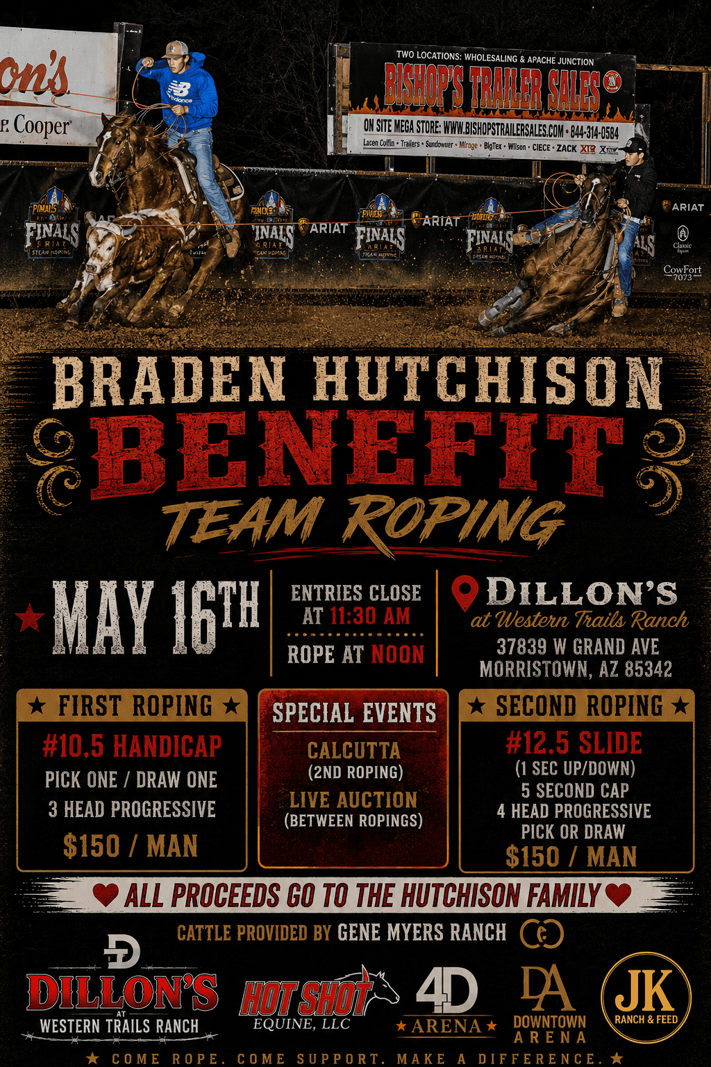 Morristown, AZ-Dillon’s Western Trails-Braden Hutchison Benefit flyer