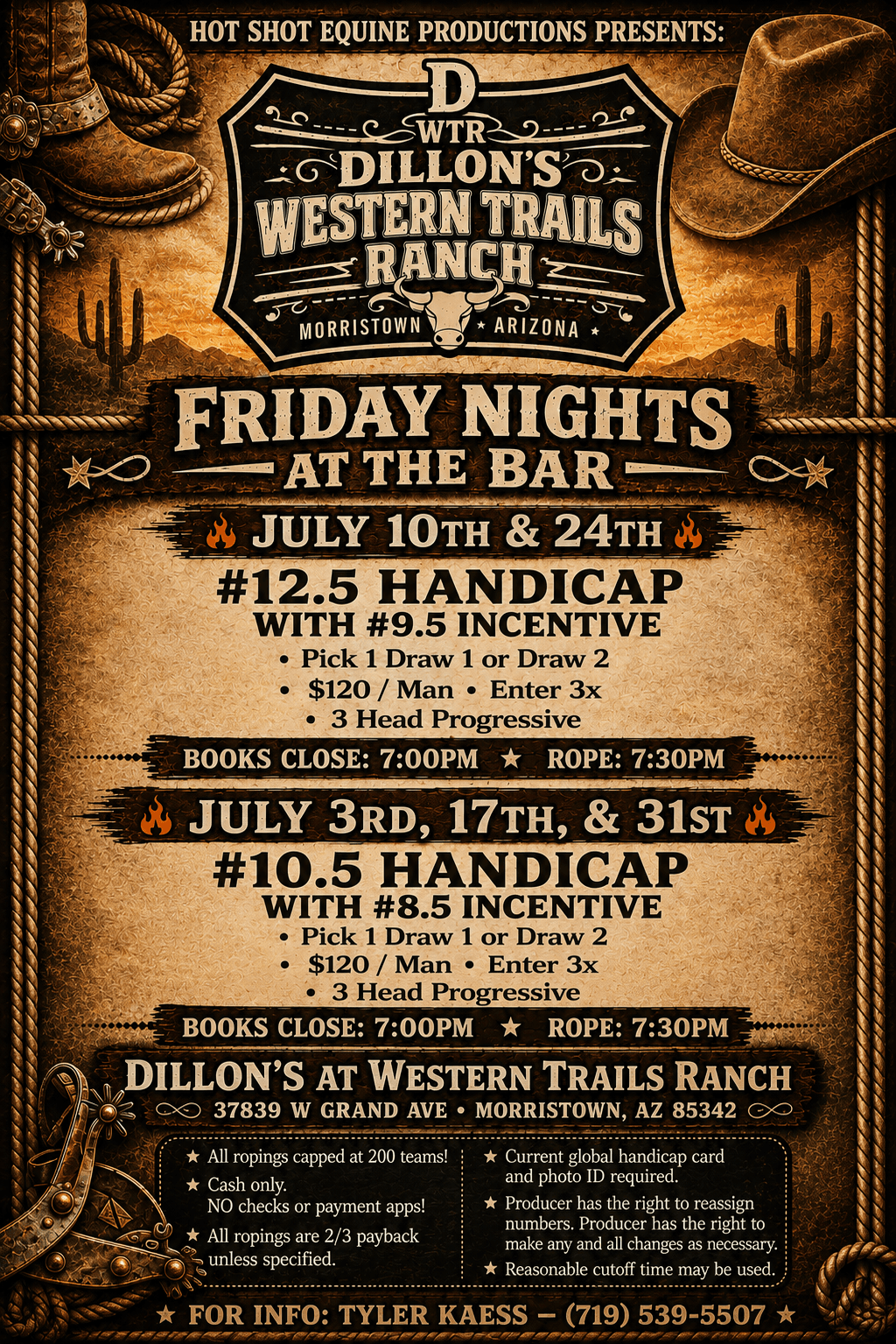 Morristown, AZ-Friday Nights at the Bar-Hot Shot Equine flyer