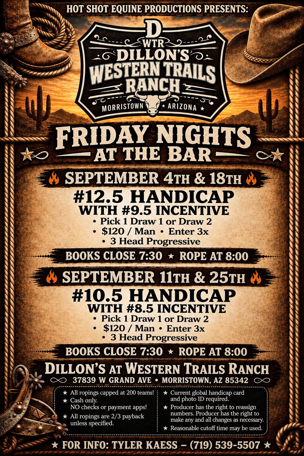 Morristown, AZ-Friday Nights at the Bar-Hot Shot Equine flyer