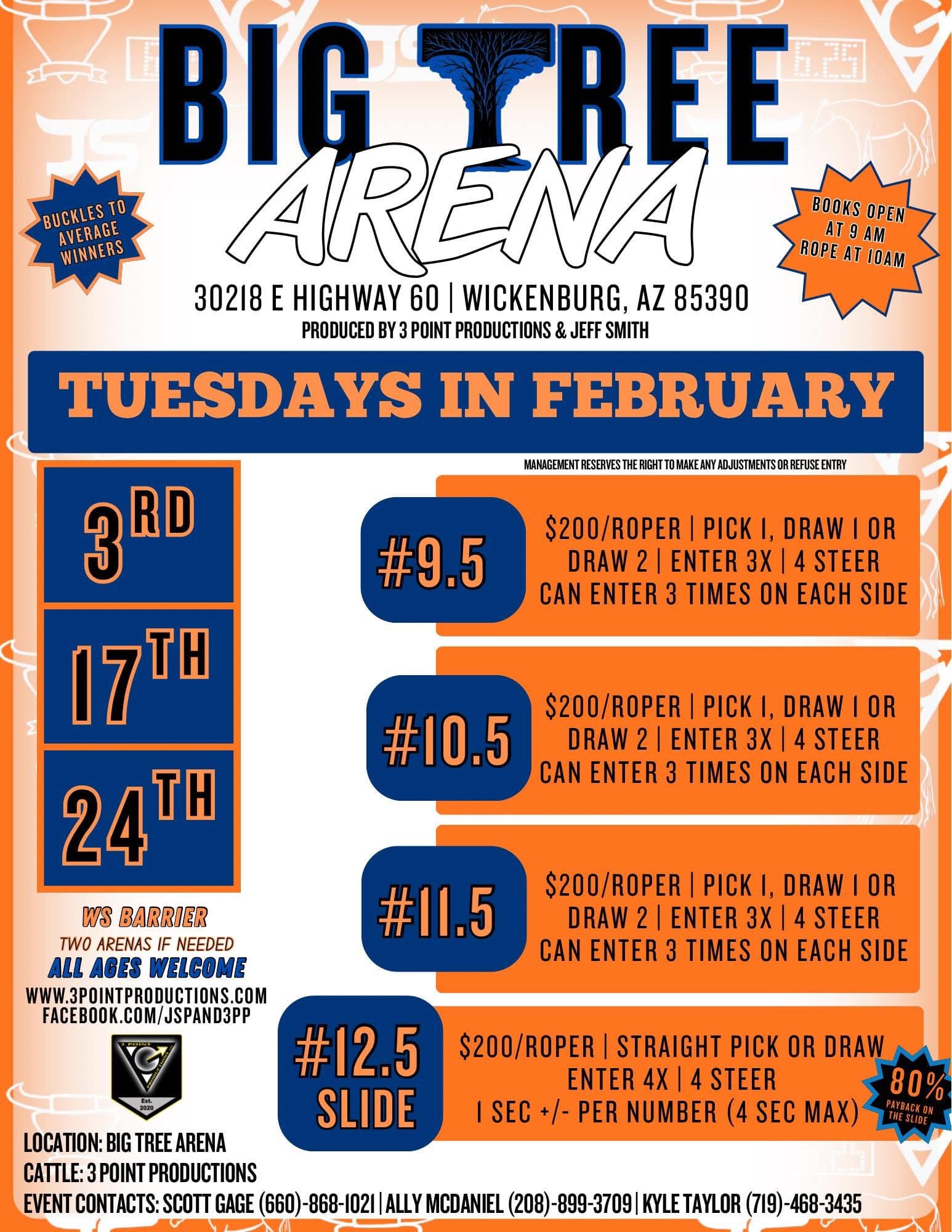 Wickenburg, AZ-Big Tree Arena flyer