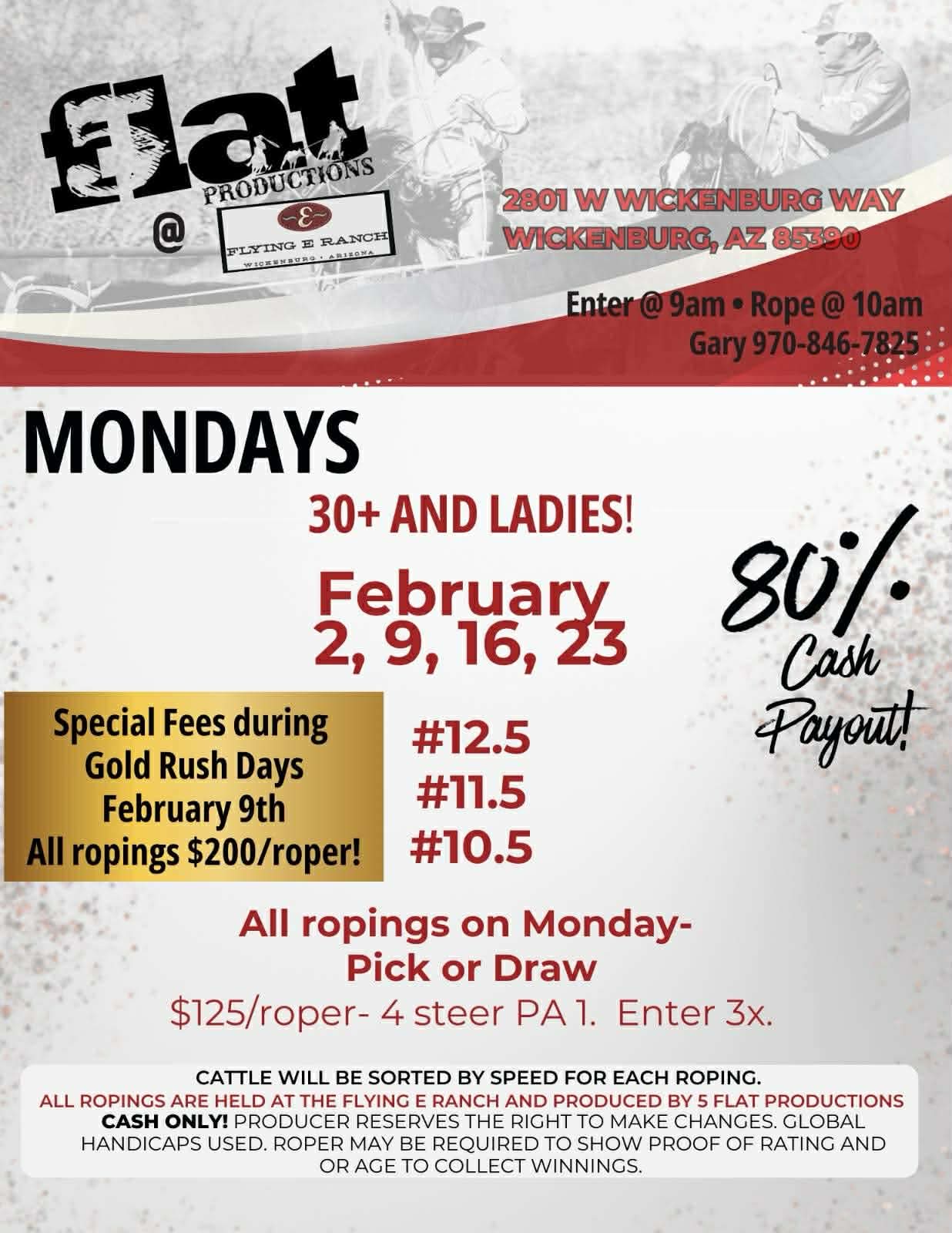 Wickenburg, AZ-5 Flat Productions-30+ and Ladies flyer
