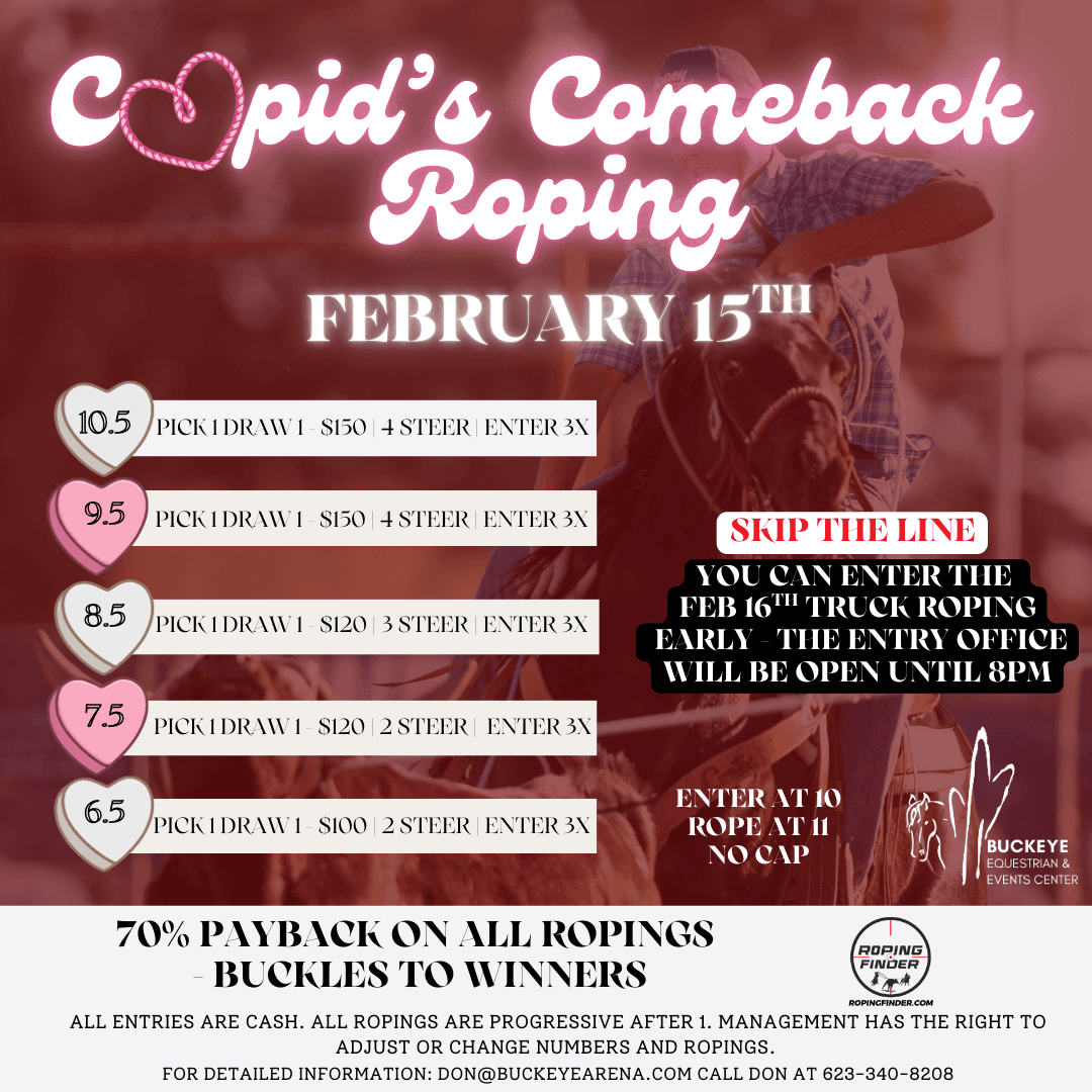 Buckeye, AZ-Cupid’s Comeback Roping flyer