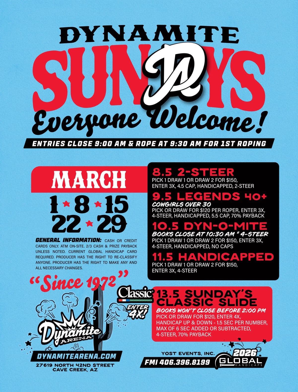 Cave Creek, AZ-Dynamite Sundays flyer