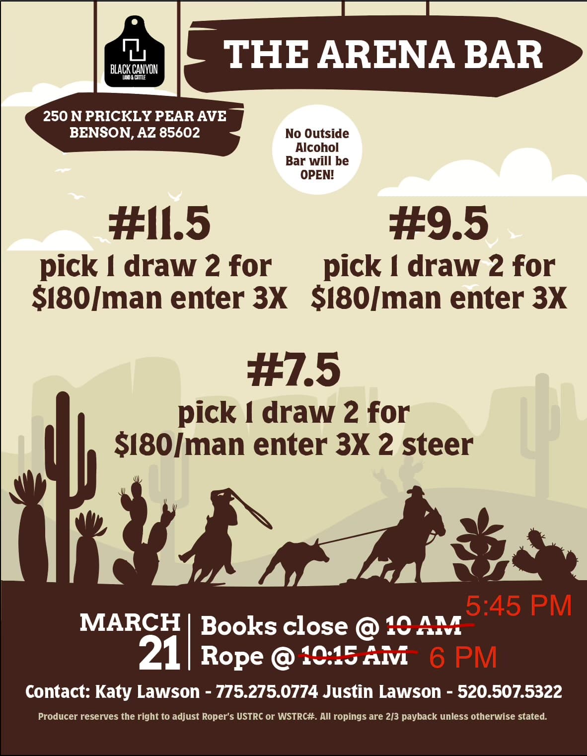 Benson, AZ***Time Change flyer