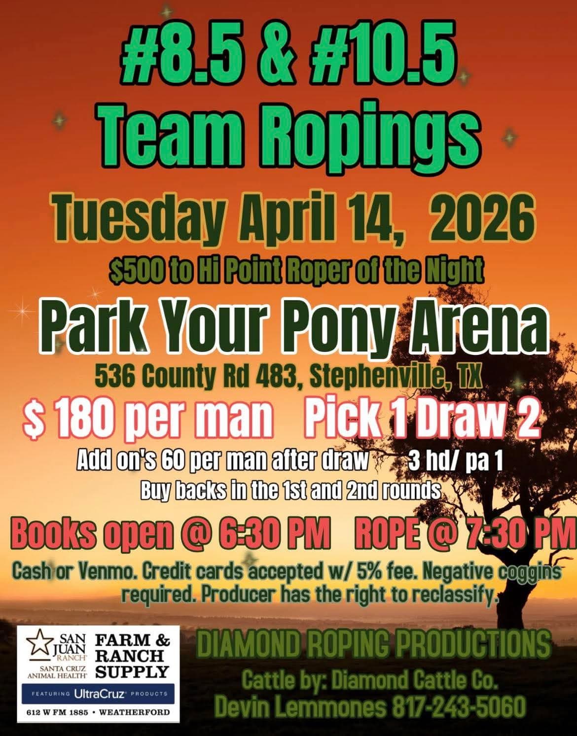 Stephenville, TX-Park Your Pony Arena-$500 Hi Point flyer