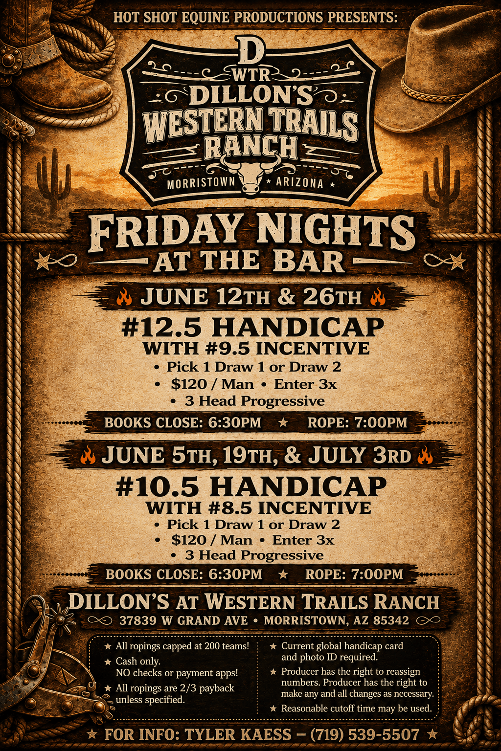 Morristown, AZ-Friday Nights at the Bar-Hot Shot Equine flyer