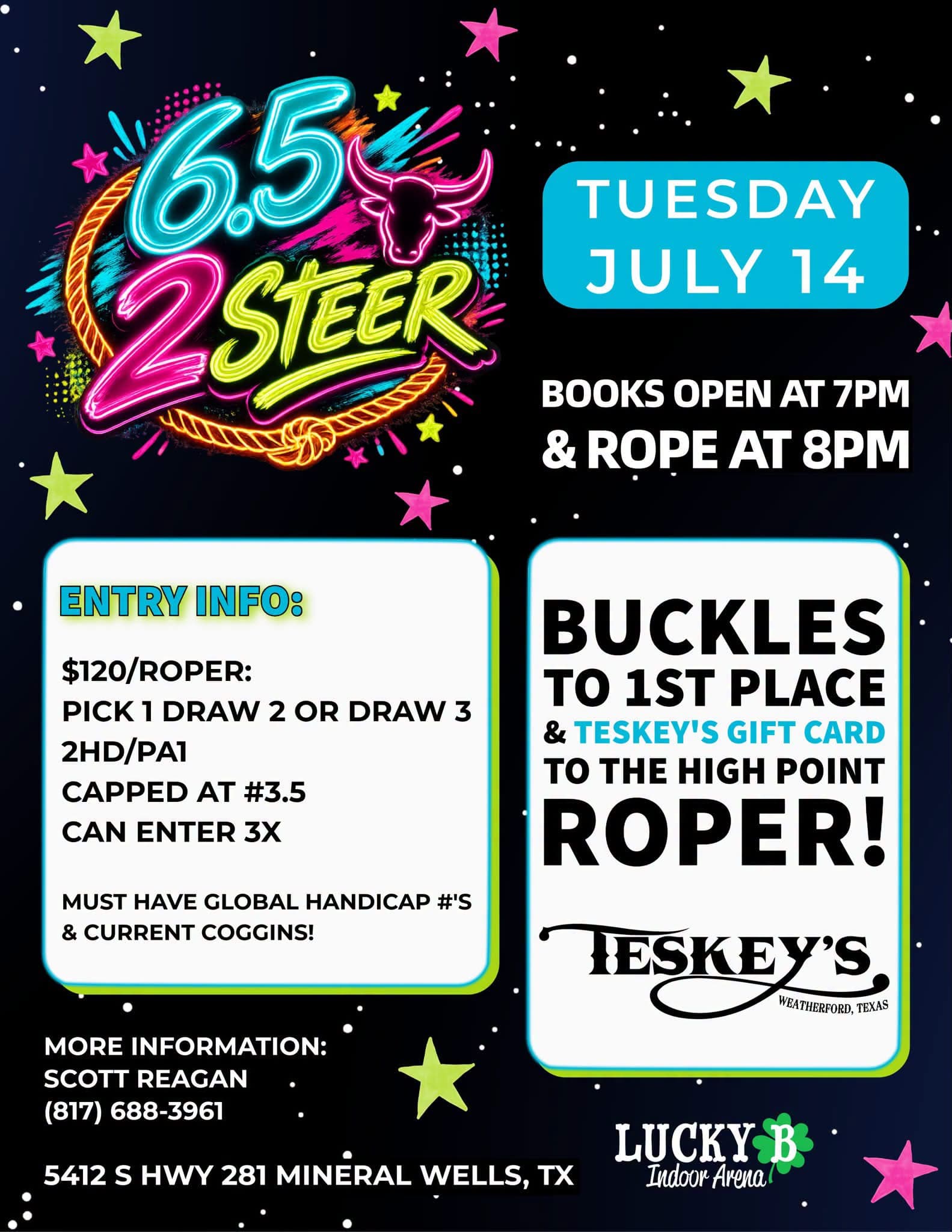 Mineral Wells, TX- Lucky B Arena flyer