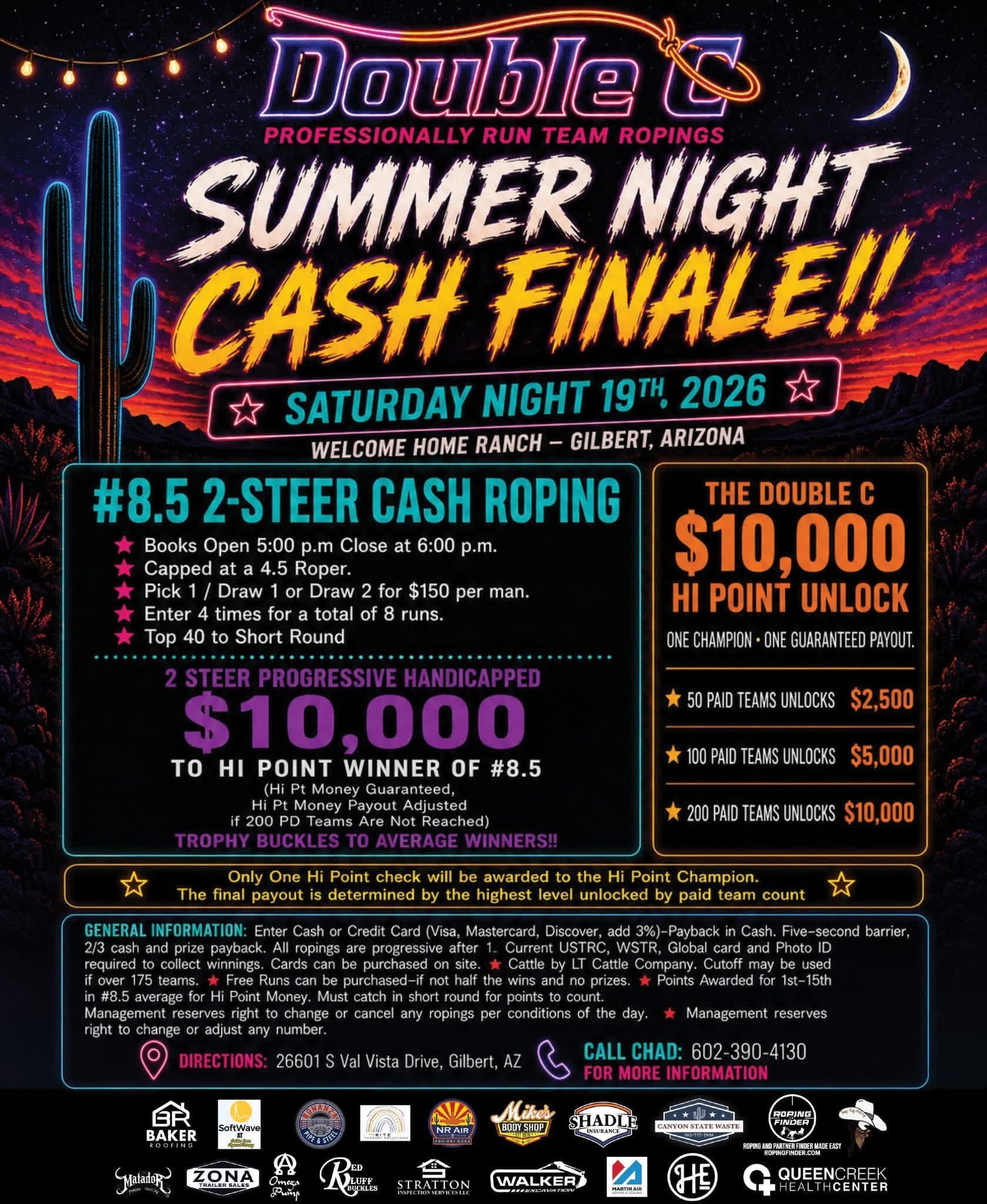 Gilbert, AZ-Double C Productions-Summer Night Cash Finale flyer